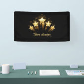 Fünf goldene Sterne auf schwarz Banner (Messe)