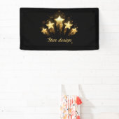 Fünf goldene Sterne auf schwarz Banner (InSitu)