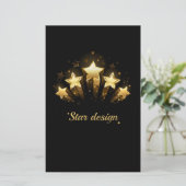 Fünf goldene Sterne auf schwarz Briefpapier (Stehend Vorderseite)