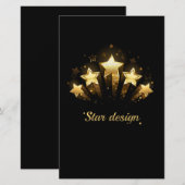 Fünf goldene Sterne auf schwarz Briefpapier (Vorne/Hinten)
