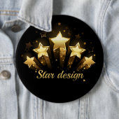 Fünf goldene Sterne auf schwarz Button (Beispiel)