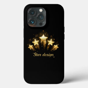 Fünf goldene Sterne auf Schwarz Case-Mate iPhone Hülle