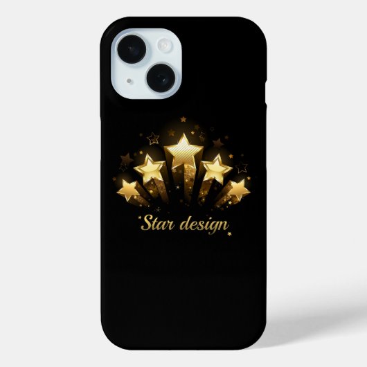 Fünf goldene Sterne auf schwarz Case-Mate iPhone Hülle (Rückseite)