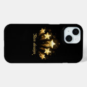 Fünf goldene Sterne auf schwarz Case-Mate iPhone Hülle (Rückseite (Horizontal))
