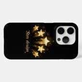 Fünf goldene Sterne auf schwarz Case-Mate iPhone Hülle (Rückseite (Horizontal))