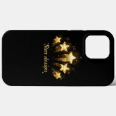 Fünf goldene Sterne auf schwarz Case-Mate iPhone Hülle (Rückseite (Horizontal))
