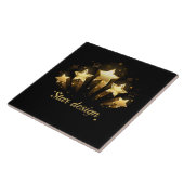 Fünf goldene Sterne auf schwarz Fliese (Seite)