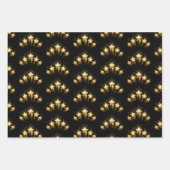 Fünf goldene Sterne auf schwarz Geschenkpapier Set (Vorderseite 3)