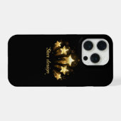 Fünf goldene Sterne auf schwarz iPhone Hülle (Rückseite (Horizontal))