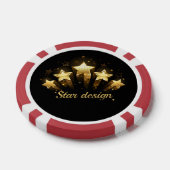 Fünf goldene Sterne auf schwarz Pokerchips (Einzeln)