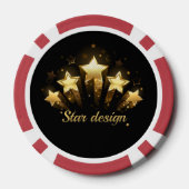 Fünf goldene Sterne auf schwarz Pokerchips (Rückseite)