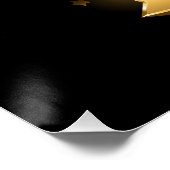 Fünf goldene Sterne auf schwarz Poster (Ecke)