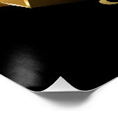 Fünf goldene Sterne auf schwarz Poster (Ecke)