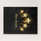 Fünf goldene Sterne auf schwarz Puzzle (Horizontal)