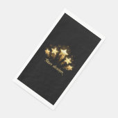 Fünf goldene Sterne auf schwarz Serviette (Ecke)