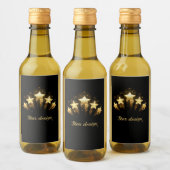 Fünf goldene Sterne auf schwarz Weinetikett (Flaschen)