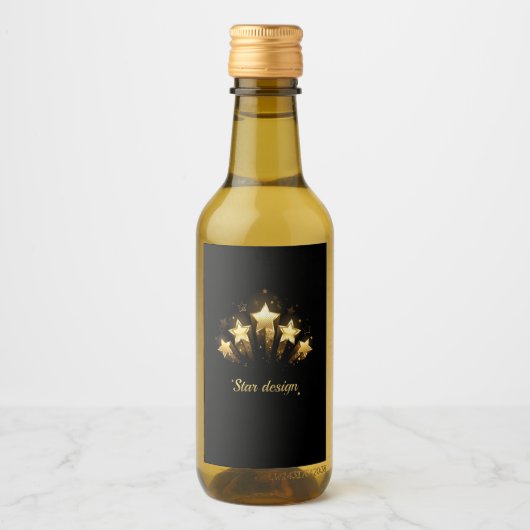 Fünf goldene Sterne auf schwarz Weinetikett (Vorderseite)