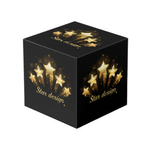 Fünf goldene Sterne auf schwarz Würfel