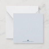 Fünf goldene Weihnachtsbälle - blaues Schreiben Mitteilungskarte (Rückseite)