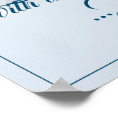 Fünf goldene Weihnachtsbälle - blaues Schreiben Poster (Ecke)