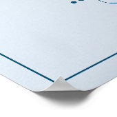 Fünf goldene Weihnachtsbälle - blaues Schreiben Poster (Ecke)