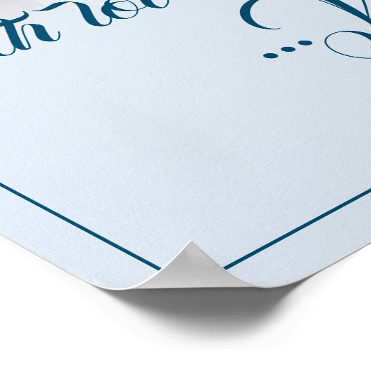 Fünf goldene Weihnachtsbälle - blaues Schreiben Poster (Ecke)