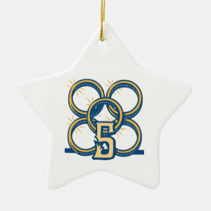 Fünf Goldringe! Keramik Ornament