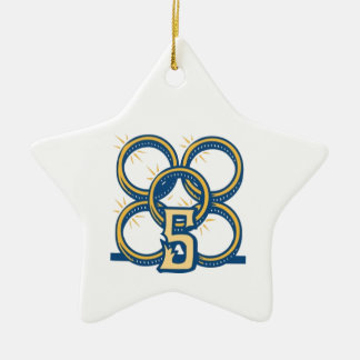 Fünf Goldringe! Keramik Ornament