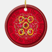 Fünf Goldringe Keramik Ornament (Hinten)