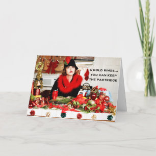 "Fünf Goldringe… können Sie das Rebhuhn behalten " Feiertagskarte