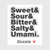 Fünf Grundgeschmacksrichtungen Aufkleber (Blatt)