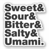 Fünf Grundgeschmacksrichtungen Aufkleber (Vorderseite)