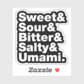 Fünf Grundgeschmacksrichtungen Aufkleber (Blatt)