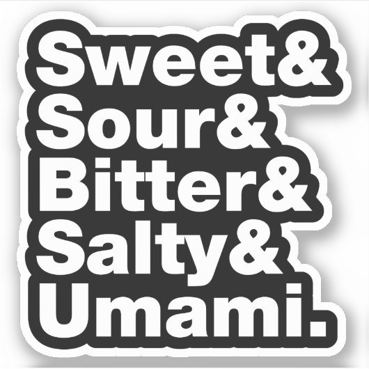 Fünf Grundgeschmacksrichtungen Aufkleber (Vorderseite)