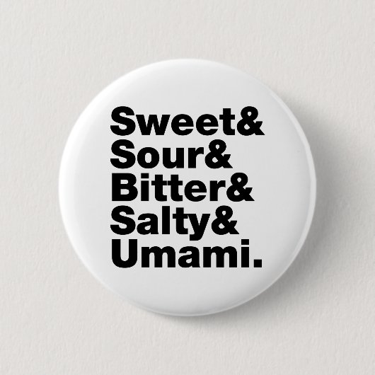 Fünf Grundgeschmacksrichtungen Button (Vorderseite)