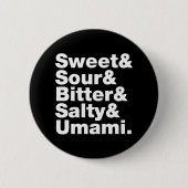 Fünf Grundgeschmacksrichtungen Button (Vorderseite)