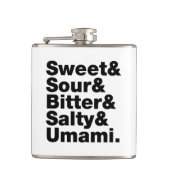 Fünf Grundgeschmacksrichtungen Flachmann (Vorderseite)