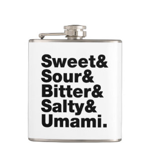 Fünf Grundgeschmacksrichtungen Flachmann