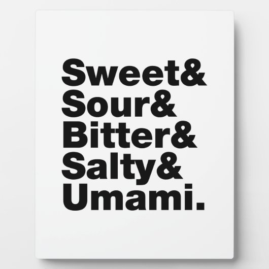 Fünf Grundgeschmacksrichtungen Fotoplatte (Vorderseite)