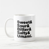 Fünf Grundgeschmacksrichtungen Kaffeetasse (Links)