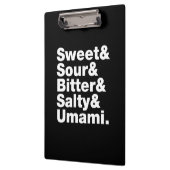 Fünf Grundgeschmacksrichtungen Klemmbrett (Links)