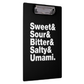 Fünf Grundgeschmacksrichtungen Klemmbrett (Rechts)