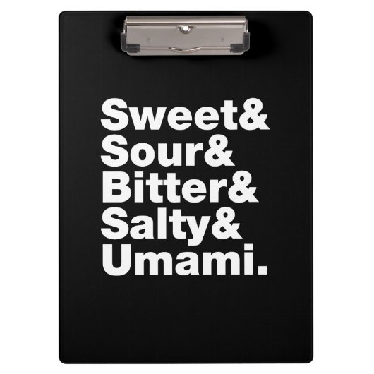 Fünf Grundgeschmacksrichtungen Klemmbrett (Vorderseite)