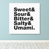 Fünf Grundgeschmacksrichtungen Leinwanddruck (Insitu (Holzboden))