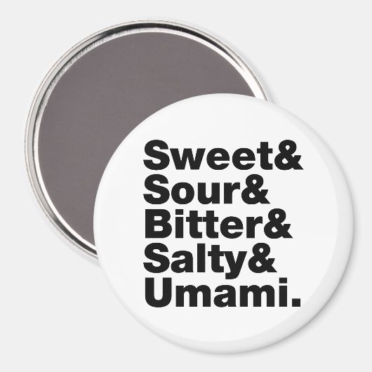 Fünf Grundgeschmacksrichtungen Magnet (Vorderseite/Rückseite)