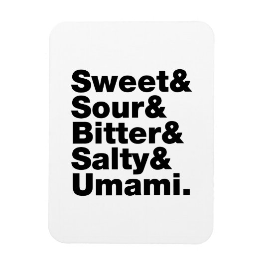 Fünf Grundgeschmacksrichtungen Magnet (Vertikal)