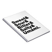 Fünf Grundgeschmacksrichtungen Notizblock (Rechte Seite)