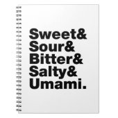 Fünf Grundgeschmacksrichtungen Notizblock (Vorderseite)