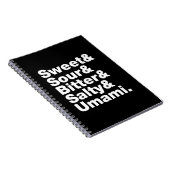 Fünf Grundgeschmacksrichtungen Notizblock (Rechte Seite)