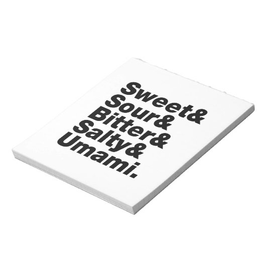 Fünf Grundgeschmacksrichtungen Notizblock (Rotiert)
